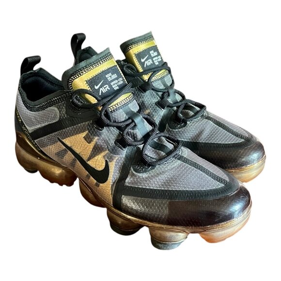 Nike Air VaporMax Utility GS Black/Gold 7Y Youth Sneakers AJ2616-004 🔥🌟 - Picture 1 of 4